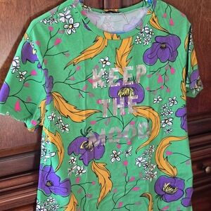 Zara Trafaluc Floral Green Women Shirt